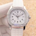 Perfect Replica Best Patek Philippe Aquanaut White Dial Diamond Bezel Watch